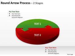 Round arrow process 2 stages powerpoint diagrams presentation slides graphics 0912