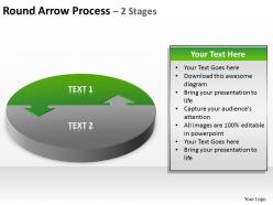 Round arrow process 2 stages powerpoint diagrams presentation slides graphics 0912