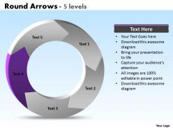 Round arrows 5 levels powerpoint slides templates