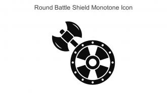 Round Battle Shield Monotone Icon In Powerpoint Pptx Png And Editable Eps Format