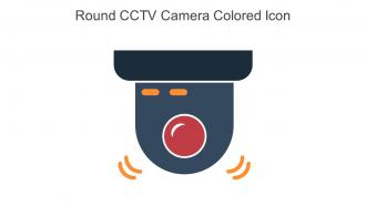 Round CCTV Camera Colored Icon In Powerpoint Pptx Png And Editable Eps Format