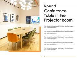 Round conference table in the projector room