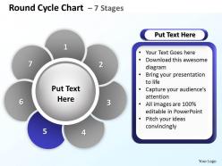 Round cycle chart 7 stages powerpoint diagrams presentation slides graphics 0912
