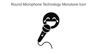 Round Microphone Technology Monotone Icon In Powerpoint Pptx Png And Editable Eps Format