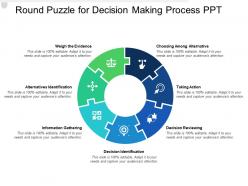 Round puzzle for decision making process ppt