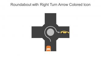 Roundabout With Right Turn Arrow Colored Icon In Powerpoint Pptx Png And Editable Eps Format