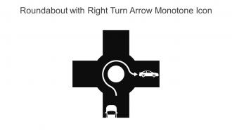 Roundabout With Right Turn Arrow Monotone Icon In Powerpoint Pptx Png And Editable Eps Format
