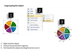 Rounded busines levels 5 stages chart split up with concentric arrows powerpoint templates 0712