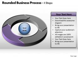 Rounded business process surrounding a circle 4 steps powerpoint diagram templates graphics 712
