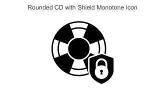 Rounded CD With Shield Monotone Icon In Powerpoint Pptx Png And Editable Eps Format
