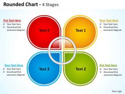 Rounded chart 4 stages shown by petals of a slower powerpoint templates 0712