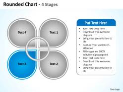Rounded chart 4 stages shown by petals of a slower powerpoint templates 0712