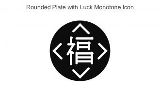 Rounded Plate With Luck Monotone Icon In Powerpoint Pptx Png And Editable Eps Format