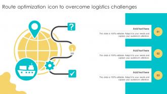 Route Optimization Icon To Overcome Logistics Challenges
