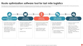Route Optimization Software Tool For Last Mile Logistics Infographic Template Background