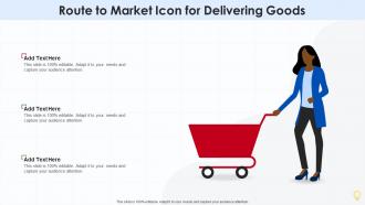 Route to market icon for delivering goods