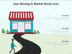 Route to market icon spiral path route digital customer global