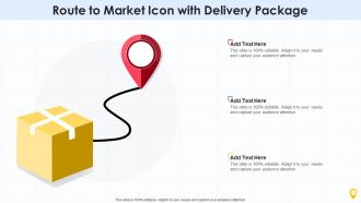 Route to market icon with delivery package