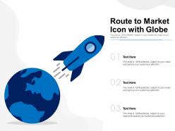 Route to market icon with globe