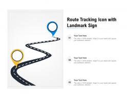 Route tracking icon with landmark sign