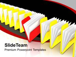 Row of file folders yellow and red powerpoint templates ppt themes and graphics 0213