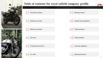 Royal Enfield Company Profile Powerpoint Presentation Slides CP CD Attractive Content Ready