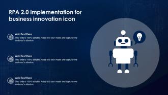 RPA 2 0 Implementation For Business Innovation Icon