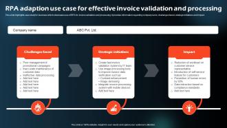 RPA Adaption Use Case For Effective Invoice Validation And Processing