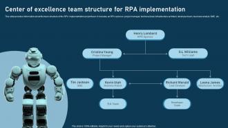 RPA Adoption Strategy Center Of Excellence Team Structure For RPA Implementation