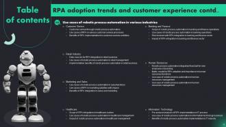RPA Adoption Trends And Customer Experience Powerpoint Presentation Slides Informative Appealing