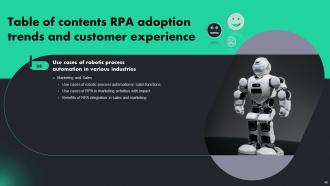 RPA Adoption Trends And Customer Experience Powerpoint Presentation Slides Slides Analytical