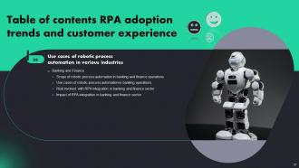 RPA Adoption Trends And Customer Experience Powerpoint Presentation Slides Content Ready Analytical