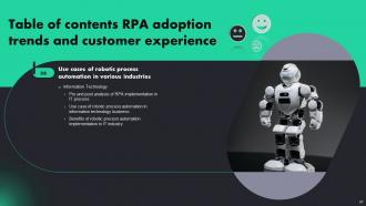 RPA Adoption Trends And Customer Experience Powerpoint Presentation Slides Impressive Analytical