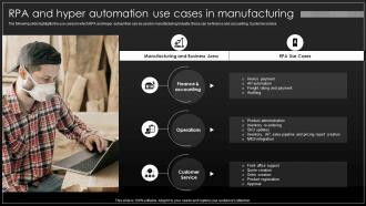 RPA And Hyper Automation Use Cases In Manufacturing Implementation Process Of Hyper Automation