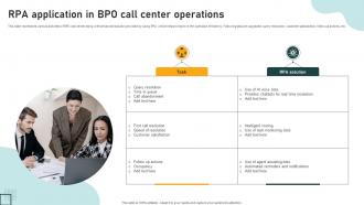 RPA Application In BPO Call Center Operations