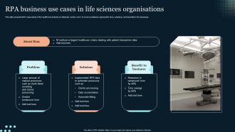 RPA Business Use Cases In Life Sciences Organisations