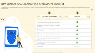 RPA Chatbot Development And Deployment Checklist