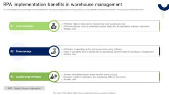 RPA Implementation Benefits In Warehouse Management