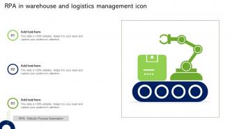 RPA In Warehouse And Logistics Management Icon