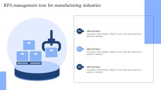RPA Management Icon For Manufacturing Industries