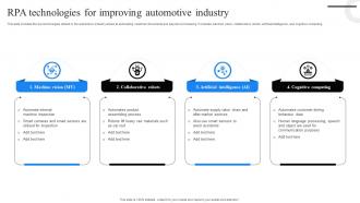 RPA Technologies For Improving Automotive Industry