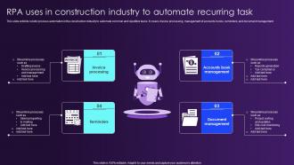 RPA Uses In Construction Industry To Automate Recurring Task