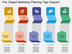 Rq five staged marketing planning tags diagram flat powerpoint design