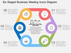 Rq six staged business meeting icons diagram flat powerpoint design