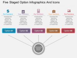 Rr five staged option infographics and icons flat powerpoint design