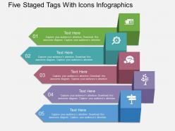 Rt five staged tags with icons infographics flat powerpoint design