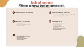 RTM Guide To Improve Brand Engagement Mkt Cd V Analytical Impactful