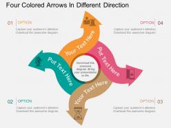 Ru four colored arrows in different direction flat powerpoint design