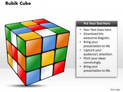 Rubik cube powerpoint template slide