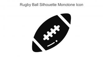 Rugby Ball Silhouette Monotone Icon In Powerpoint Pptx Png And Editable Eps Format